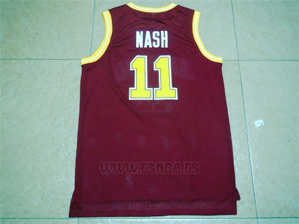 Camiseta NCAA Santa Clara University Steve Nash #11 Rojo